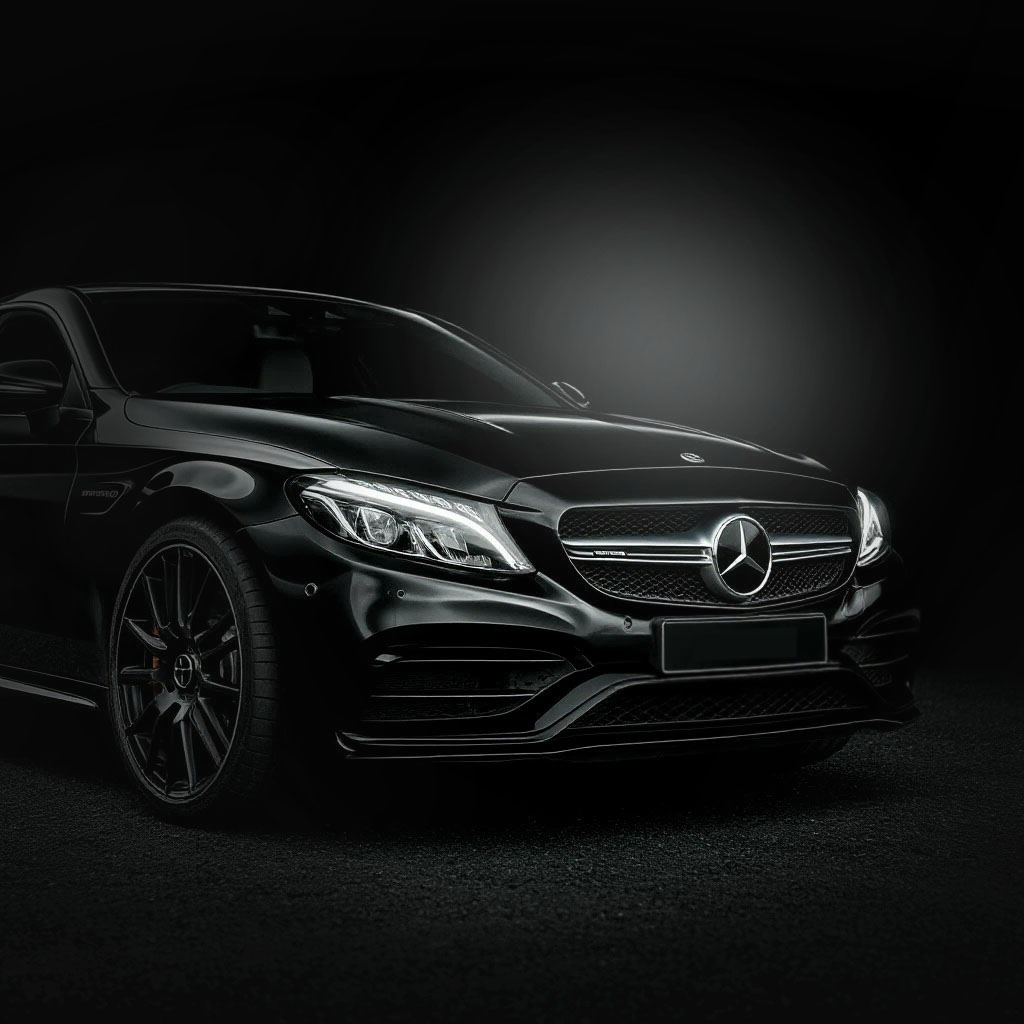 Mercedes-AMG C-Class in the Lion Collision studio light